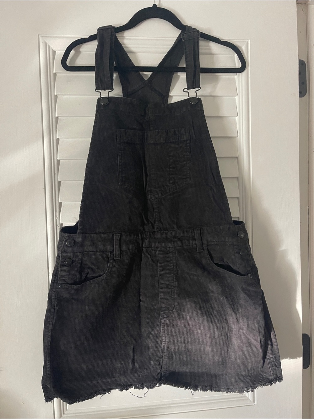 American Eagle Black Corduroy Overall Skirt